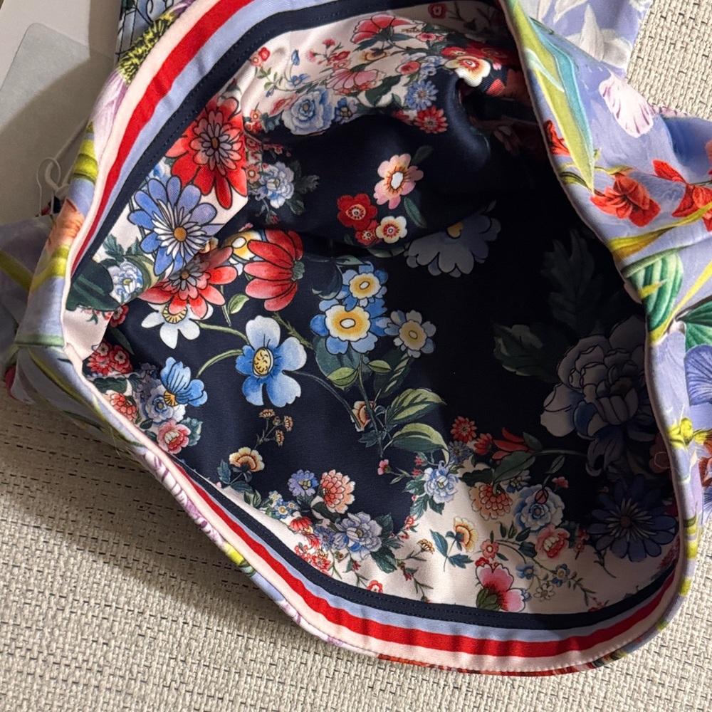 Johnny Was Floral Sports Bra - Blue and Multicolor - Picture 3 of 5